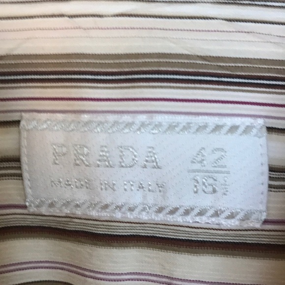 Prada Striped Dress Shirt Men’s 42 and 16.5 - Picture 3 of 9